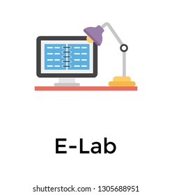 E-lab, education concept flat icon 