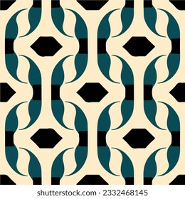 Elaborate art deco pattern in black and white adorns the background, exhibiting a sophisticated and intricate design. The geometric shapes and intricate details enhance the overall aesthetic.