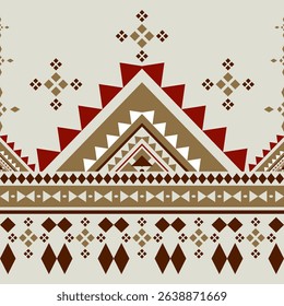 Elaborate Beautiful Ethnic Detailed Border Pattern Embroidery Silk Weaves Handicraft with Red Brown White on Celadon Background. Deluxe Grandiose Cross Stitch Pixel Tribal Fabrics Bedding Mosaic Rug  