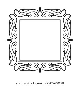 Ein kunstvoller und verzierter quadratischer Rahmen, inspiriert vom Barockstil, mit reichhaltigem Scrollwerk und aufwändiger Filigrane. Dieses Design strahlt Luxus und historische Eleganz aus.