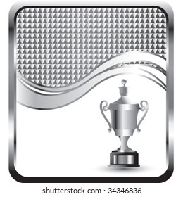 trofeo elaborado sobre el fondo moderno de las olas
