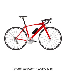 Elaborate vector illustration of race road bicycle isolated on white background.