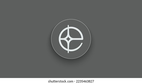 Elan Token cryptocurrency logo on isolated background with copy space. 3d vector illustration of ELAN token icon banner design concept.