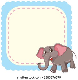 Elaphant on blank note illustration