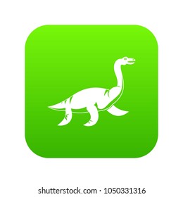 Elasmosaurine dinosaur icon digital green for any design isolated on white vector illustration