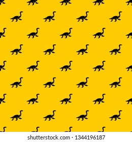 Elasmosaurine dinosaur pattern seamless vector repeat geometric yellow for any design