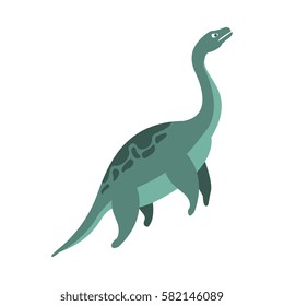 Elasmosaurus Aquatic Dinosaur Of Jurassic Period, Prehistoric Extinct Giant Reptile Cartoon Realistic Animal