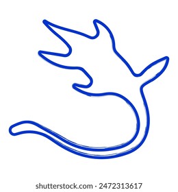 elasmosaurus brush strokes on a white background. Vector illustration.