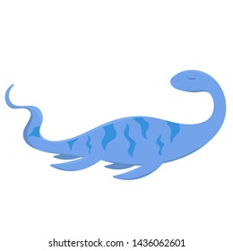 Elasmosaurus dinosaur. Cartoon vector graphics. Isolate on white background.