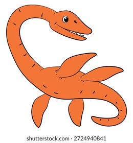 dinossauro Elasmosaurus sobre um fundo branco