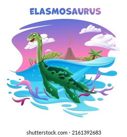 elasmosaurus dinosaur in the sea