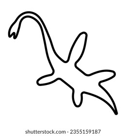 Elasmosaurus icon isolated on white background, vector illustration.