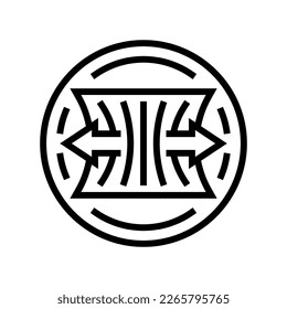 vector de icono de línea de tela de tela de tela de tela de tela de elastano. señal de tela de tela de elastano. símbolo de contorno aislado ilustración negra