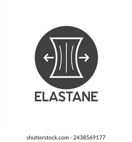 elastane symbol, elastane label, vector art.