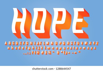 Elastic alphabet vector design with bold shadow