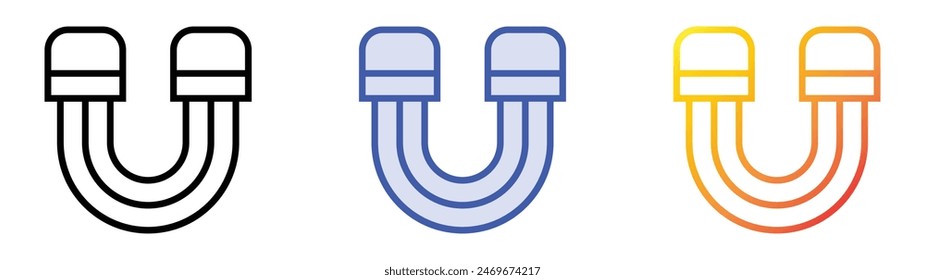 elastic band icon. Linear, Blue Fill and Gradient Style Design Isolated On White Background