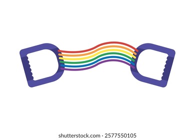 An elastic band with rainbow pride colors representing diversity