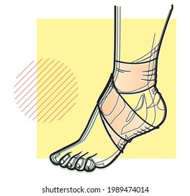 Elastic Bandage Ankle Sprain Illustration Eps Stock Vector (Royalty ...