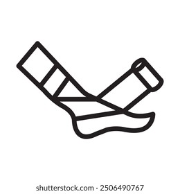 Elastic bandage icon Black line art vector logo