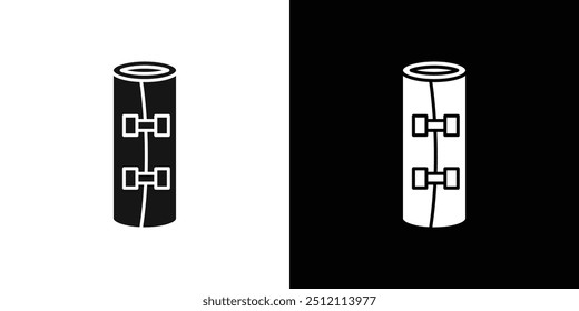 Elastic bandage icon Black line art vector logo set