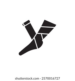 Elastic bandage icon black and white vector outline sign