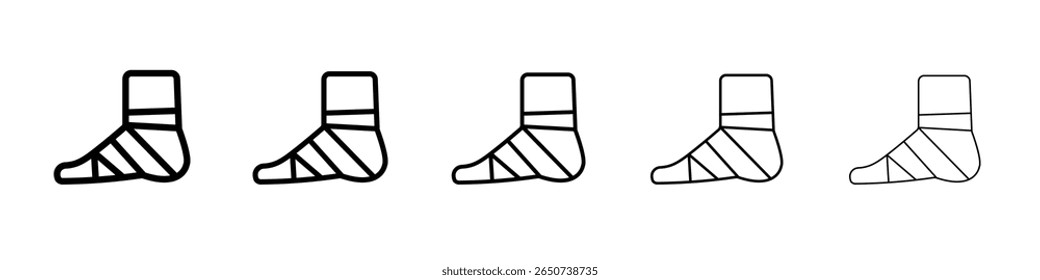 Ícone de bandagem elástico logotipo de conjunto de ilustração plana