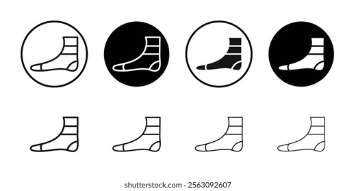 Elastic bandage icon Flat outline fill set collection