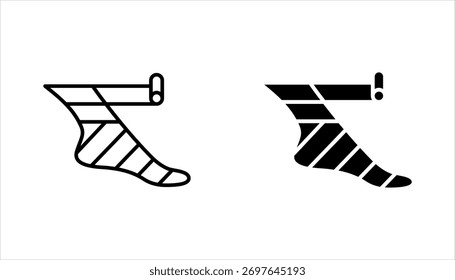 Conjunto de ícones de bandagem elástica. Sofre de ferimentos. Junte-se ao tratamento de trauma. ilustração vetorial no fundo branco