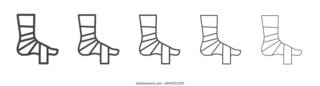 Símbolo de coleção de ilustrações simples de ícone de bandagem elástico