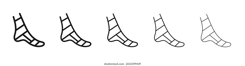 ícone de bandagem elástica vetor contorno conjunto sinal de ilustração