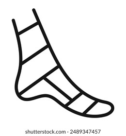 Elastic bandage icon Vector symbol or sign set collection in black and white outline