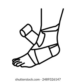 Elastic bandage linear logo mark in black and white