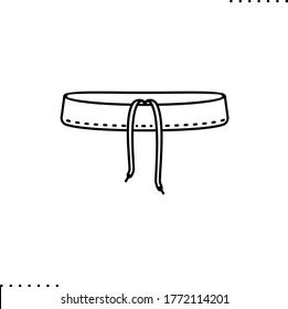 Elastic belt vector icon in outlines