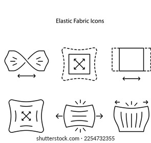 Elastic fabric icon set on white background for graphic design, logo, website, social media, mobile app, UI illustration