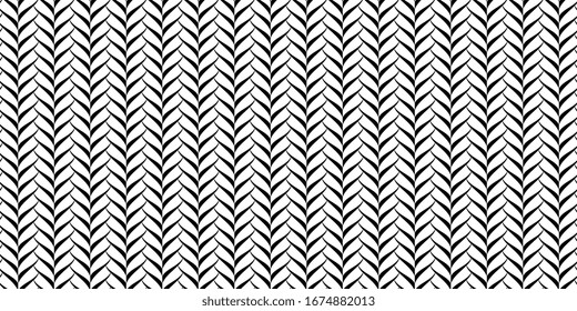 Elastic fabric ribbed texture black and white template. Woven pattern basket, matting, knitting stylish textured stitch line surface. Simple geometric all over print block for textile, wrapping cloth.