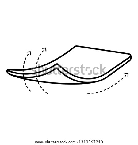 Elastic fabric. Vector outline icon isolated on white background.