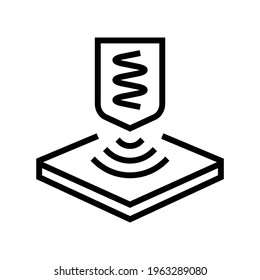 elastic fabrics properties line icon vector. elastic fabrics properties sign. isolated contour symbol black illustration