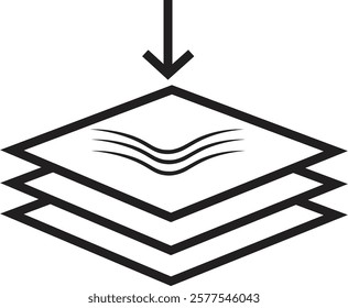 Elastic flexibility icon. Compact and push arrow sign. Stretched and compressed element, Flexible pressure symbol. Quality design element. Resilience material sign. Editable stroke.