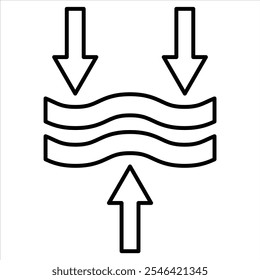 Elástico, conjunto de ícones de flexibilidade. Pressionar, coleção de símbolos de pressão. Ícone Resiliência. Sinal de material elástico. Ilustração vetorial.