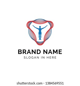 elastic human logo template design