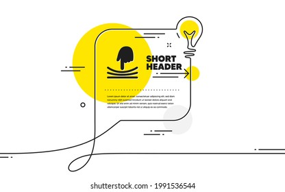 Elastic icon. Continuous line idea chat bubble banner. Resilience material sign. Elastic icon in chat message. Talk comment light bulb background. Vector