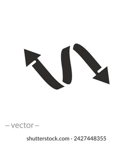 elastic icon, free resize, extra stretch, maximum extending, stretching flat symbol, optimal band vector illustration