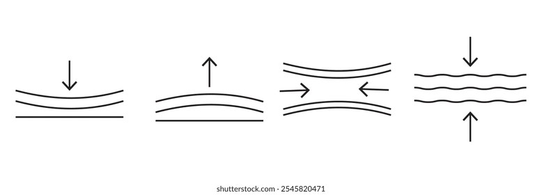 ícone elástico, sinal de linha - ilustração vetorial . 333