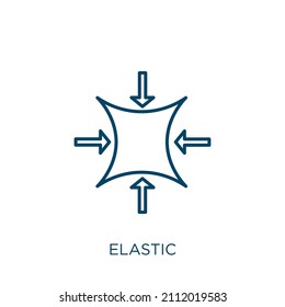 elastic icon. Thin linear elastic outline icon isolated on white background. Line vector elastic sign, symbol for web and mobile