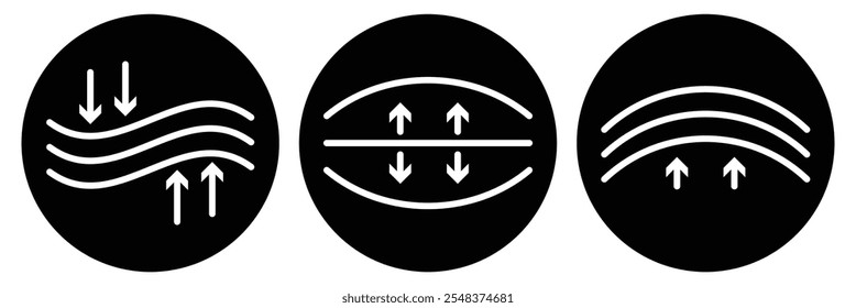 Vetor de ícone elástico. Ícone da linha de elasticidade. Ícone Flexibilidade. Ilustração vetorial.