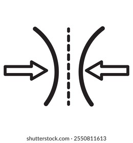 Diseño de Vector de icono elástico Diseño de icono de elasticidad, pictograma de material elástico. diseño de Vector eps 10 