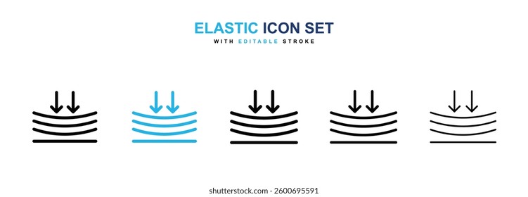 Elastic icons graphics set in black and blue colors