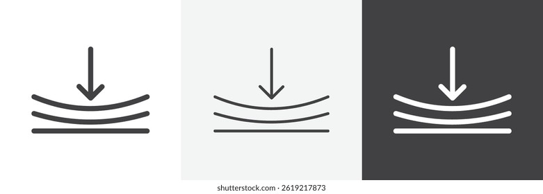 Elastic icons set in solid black and stroke line style