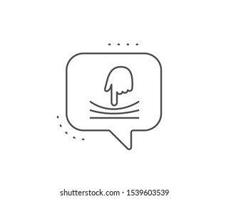 Elastic line icon. Chat bubble design. Resilience material sign. Outline concept. Thin line elastic icon. Vector