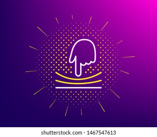 Elastic line icon. Halftone pattern. Resilience material sign. Gradient background. Elastic line icon. Yellow halftone pattern. Vector